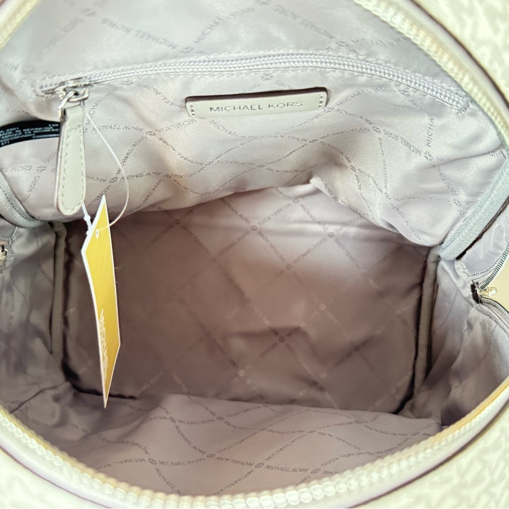 Michael Kors Rhea MD Backpack MK Color-Block Light Sky Multi - Picture 8 of 13